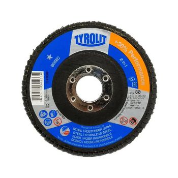 Disco de Lixa Flap Angular 115mm Grana 80 - Basic - 34318366 - TYROLIT - Ritec Máquinas e Ferramentas