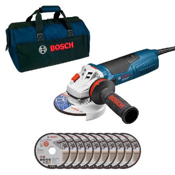 Esmerilhadeira 5'' GWS 17-125 CIE 1700W 220V + 10 Discos e Bolsa - Bosch - Ritec Máquinas e Ferramentas