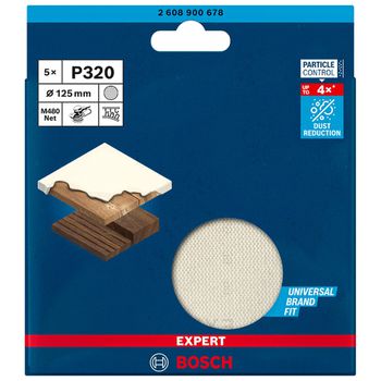 Disco de Lixa Bosch EXPERT M480 125mm G320 5 peças - Ritec Máquinas e Ferramentas