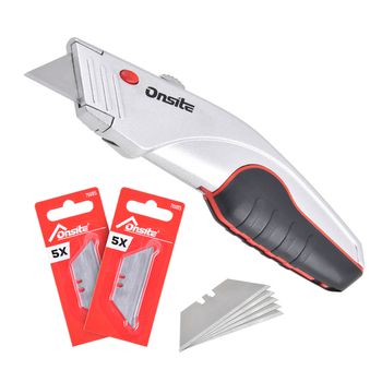 Kit Estilete de Segurança Retrátil 165mm com 15 Lâminas Onsite - Ritec Máquinas e Ferramentas