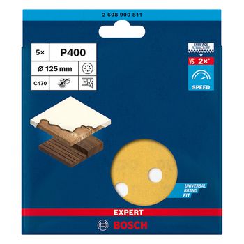 Disco de Lixa Bosch EXPERT C470 125mm G400, 5 peças - Ritec Máquinas e Ferramentas