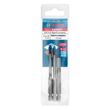 Jogo de brocas Bosch EXPERT HEX-9 Hard Ceramic 5/6/8mm, 3 peças - Ritec Máquinas e Ferramentas