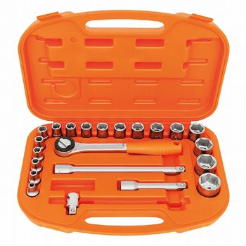 Maleta com Soquetes Sextavados e Acessórios 1/2'' Milímetros de 8 A 32mm 22 Peças 44831/422 Tramontina PRO - Ritec Máquinas e Ferramentas