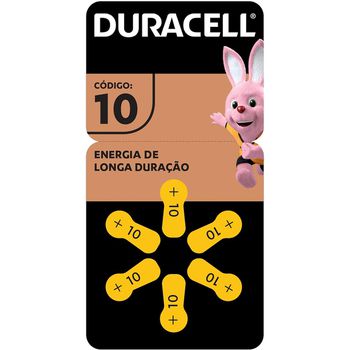 Pilha Auditiva 10 C/6 (108838) - Duracell - Ritec Máquinas e Ferramentas