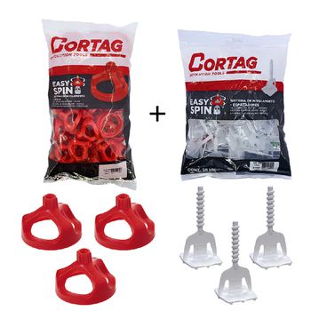 Kit Porca Niveladora Easy Spin 50und (62616) + Espaçador Easy Spin 1mm 50und (62592) - Cortag - Ritec Máquinas e Ferramentas