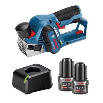 Plaina 12V Sem Fio Com Carregador e 2 Baterias (GHO 12v-20) - Bosch - Ritec Máquinas e Ferramentas