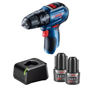 Furadeira De Impacto Brushless 12V Sem Fio Com Carregador e 2 Baterias (GSB 12v-30) - Bosch - Ritec Máquinas e Ferramentas