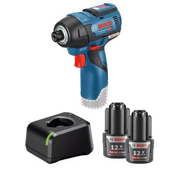 Chave de Impacto 12V Sem Fio Com Carregador e 2 Baterias (GDR 12V-110) - Bosch - Ritec Máquinas e Ferramentas