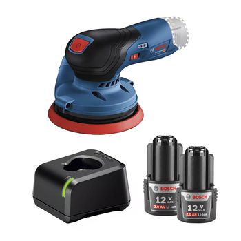 Lixadeira Orbital 12V Sem Fio Com Carregador e 2 Baterias (GEX 12V-125) - Bosch - Ritec Máquinas e Ferramentas