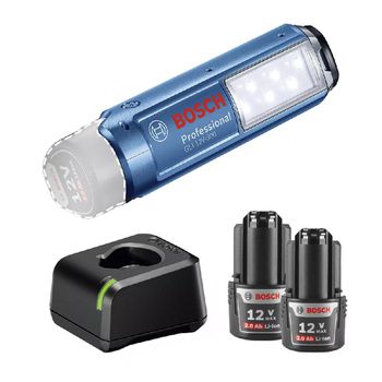 Lanterna 12V Com Carregador e 2 Baterias (GLI 12V-300) - Bosch - Ritec Máquinas e Ferramentas