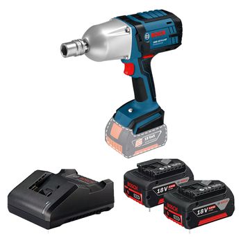 Chave de Impacto 1/2'' 18V Sem Fio Com Carregador e 2 Baterias (GDS 18V-Li HT) - Bosch - Ritec Máquinas e Ferramentas