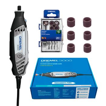 Kit Dremel (3000) 220V + Tubos de Lixa (432) +20 Acessórios (733) - Ritec Máquinas e Ferramentas