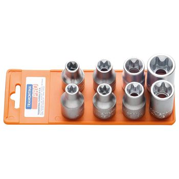 Jogo Soquete 1/2'' Torx Femêa 8 Peças (44847/508) - Tramontina Pro - Ritec Máquinas e Ferramentas