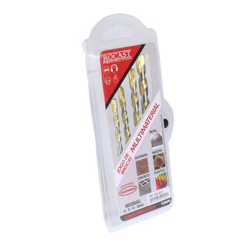 Jogo de Brocas Multimaterial 4,0 á 8,0mm (244,0012) - Rocast - Ritec Máquinas e Ferramentas