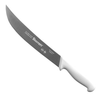 Faca de Carne Para Refile Aéreo Lâmina Curvada Larga 10'' Com Cabo Branco (BKW205-10) - Starrett - Ritec Máquinas e Ferramentas