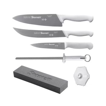 Kit de Facas Profissionais Barbecue Branco 6 Peças (BKK-6W) - Starrett - Ritec Máquinas e Ferramentas