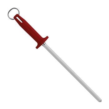 Chaira Haste Estriada Com Cabo Vermelho 10'' / 25cm (BKR407-10) - Starrett - Ritec Máquinas e Ferramentas