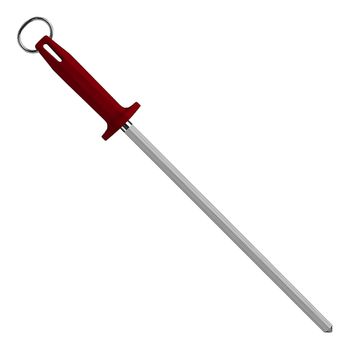 Chaira Haste Estriada Com Cabo Vermelho 12'' / 30cm (BKR407-12) - Starrett - Ritec Máquinas e Ferramentas