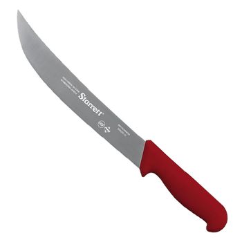 Faca de Carne Para Refile Aéreo Lâmina Curvada Larga 10'' Com Cabo Vermelho (BKR205-10) - Starrett - Ritec Máquinas e Ferramentas