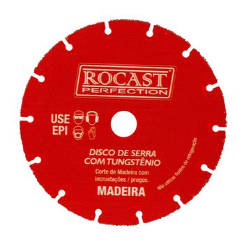 Disco de Serra Com Tungstênio Para Madeira 115 x 22,23 (245,0003) - Rocast - Ritec Máquinas e Ferramentas