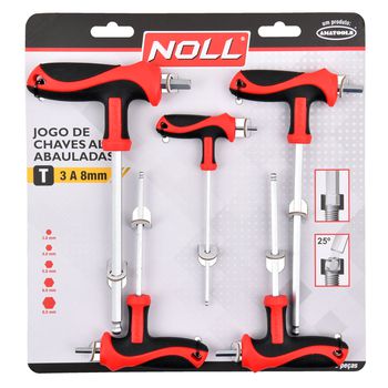 Jogo de Chave Allen Abaulada T 3 á 8mm Com 5 Peças (627,0001) - Noll - Ritec Máquinas e Ferramentas