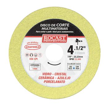 Disco de Corte Diamantado Multimateriais 4.1/2'' (412,0003) - Rocast - Ritec Máquinas e Ferramentas