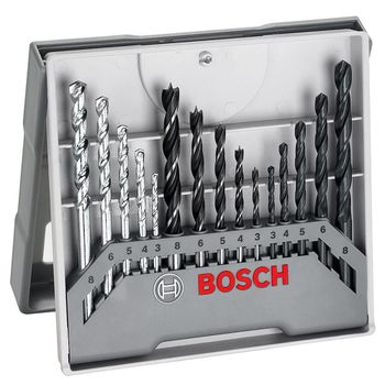 Jogo brocas Concreto, metal e Madeira Bosch 3-8mm 15 peças - Ritec Máquinas e Ferramentas
