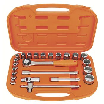 Maleta com Soquetes Estriados e Acessórios 1/2'' Milímetros - 23 Peças Tramontina PRO - Ritec Máquinas e Ferramentas