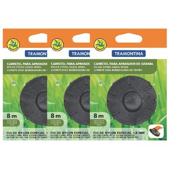Kit Carretel 1 Fio de Nylon 1,8mm x 8m Com 3 Unidades (78799/463) - Tramontina - Ritec Máquinas e Ferramentas