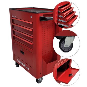 Carrinho P/ Ferramenta C/ 4 Gavetas Vermelho (S20150005) - Gedore RED - Ritec Máquinas e Ferramentas