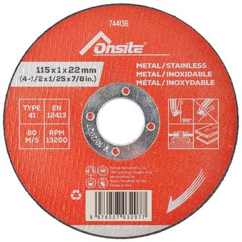 Disco de Corte Deep Cut Para Metal e Inox 4.1/2'' x 1.0mm (744136) - Onsite - Ritec Máquinas e Ferramentas