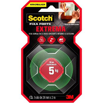 Fita Dupla Face Scotch Fixa Forte Extrema 24mm x 2m (HB004492250) - 3M - Ritec Máquinas e Ferramentas