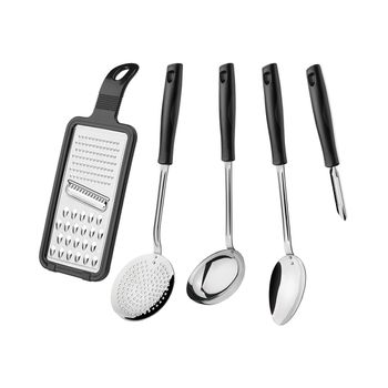 Jogo de Utensílios Easy em Inox 5 Peças Preto (25299/013) - Tramontina - Ritec Máquinas e Ferramentas