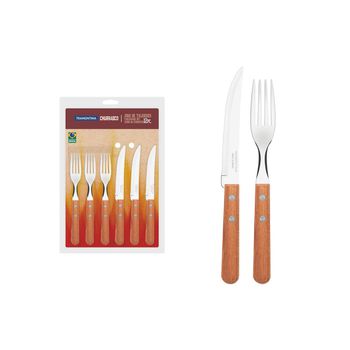Jogo de Talheres Para Churrasco em Inox Com Cabo de Madeira 12 Peças (22399/030) - Tramontina - Ritec Máquinas e Ferramentas