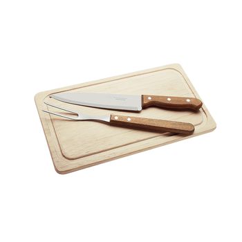 Kit Para Churrasco em Inox Com Cabo em Madeira 3 Peças (22399/036) - Tramontina - Ritec Máquinas e Ferramentas