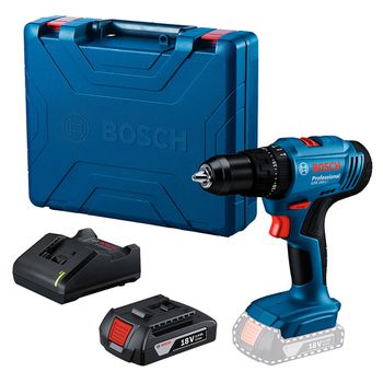 Furadeira e Parafusadeira de Impacto Com 1 Bateria 18V e Maleta (GSB 183-LI) - Bosch - Ritec Máquinas e Ferramentas