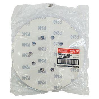 Kit Disco de Lixa Com Velcro 225mm - Gr.240 Com 10 Unidades (243,0050) - Rocast - Ritec Máquinas e Ferramentas