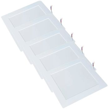 Kit Plafon LED Quadrado de Embutir 24W - 4000K Com 5 Unidades (520,0048) - Noll LED - Ritec Máquinas e Ferramentas