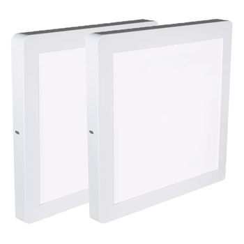 Kit Plafon LED Quadrado de Sobrepor 18W - 3000K Com 2 Unidades (520,0053) - Noll LED - Ritec Máquinas e Ferramentas