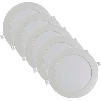 Kit Plafon LED Redondo de Embutir 18W - 3000K Com 5 Unidades (520,0041) - Noll LED - Ritec Máquinas e Ferramentas
