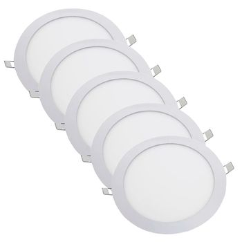 Kit Plafon LED Redondo de Embutir 18W - 4000K Com 5 Unidades (520,0042) - Noll LED - Ritec Máquinas e Ferramentas