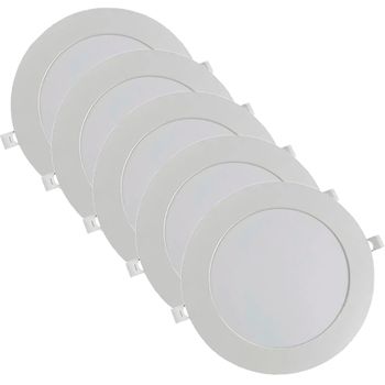 Kit Plafon LED Redondo de Embutir 18W - 6500K Com 5 Unidades (520,0008) - Noll LED - Ritec Máquinas e Ferramentas