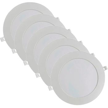 Kit Plafon LED Redondo de Embutir 24W - 3000K Com 5 Unidades (520,0043) - Noll LED - Ritec Máquinas e Ferramentas