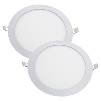 Kit Plafon LED Redondo de Embutir 24W - 4000K Com 2 Unidades (520,0044) - Noll LED - Ritec Máquinas e Ferramentas