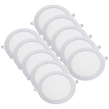 Kit Plafon LED Redondo de Embutir 24W - 6500K Com 10 Unidades (520,0029) - Noll LED - Ritec Máquinas e Ferramentas
