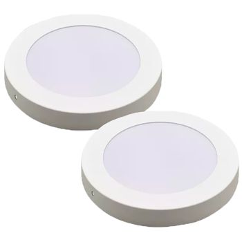 Kit Plafon LED Redondo de Sobrepor 18W - 3000K Com 2 Unidades (520,0049) - Noll LED - Ritec Máquinas e Ferramentas