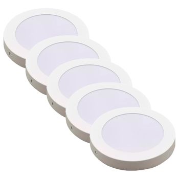 Kit Plafon LED Redondo de Sobrepor 18W - 4000K Com 5 Unidades (520,0050) - Noll LED - Ritec Máquinas e Ferramentas