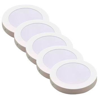 Kit Plafon LED Redondo de Sobrepor 24W - 4000K Com 5 Unidades (520,0052) - Noll LED - Ritec Máquinas e Ferramentas