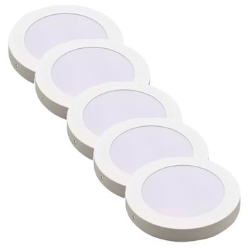 Kit Plafon LED Redondo de Sobrepor 24W - 6500K Com 5 Unidades (520,0013) - Noll LED - Ritec Máquinas e Ferramentas