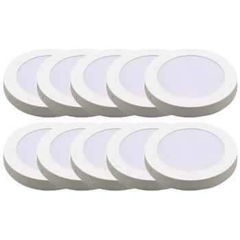 Kit Plafon LED Redondo de Sobrepor 24W - 6500K Com 10 Unidades (520,0013) - Noll LED - Ritec Máquinas e Ferramentas